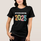 Kleurrijk Gelukkig Nieuwjaar 2025 Tri-Blend Shirt (Voorkant)