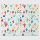 Kleurrijk gelukkig verjaardagspatroon cadeaupapier (Vlak)