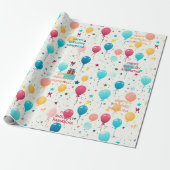 Kleurrijk gelukkig verjaardagspatroon cadeaupapier (Uitgerold)