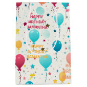 Kleurrijk gelukkig verjaardagspatroon medium cadeauzakje (Voorkant)