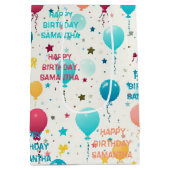 Kleurrijk gelukkig verjaardagspatroon medium cadeauzakje (Achterkant)