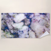 Kleurrijk gemarmerd met blauwe glitter strandlaken (Voorkant)