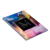 Kleurrijk gemarmerd monogram notitieboek (Rechterzijde)