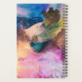 Kleurrijk gemarmerd monogram  planner (Achterkant)