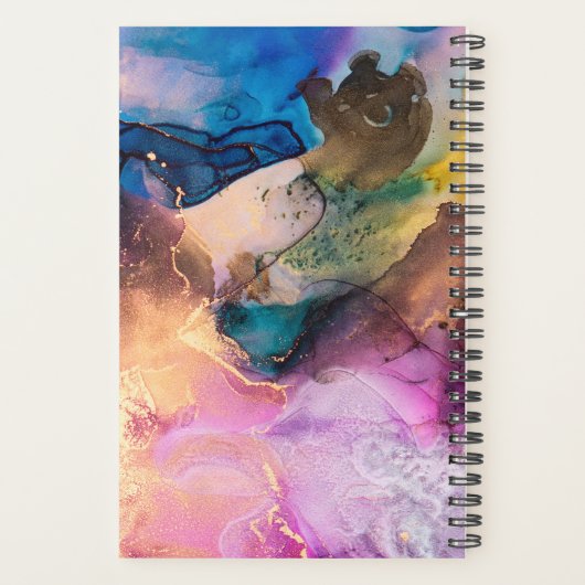 Kleurrijk gemarmerd monogram  planner (Achterkant)