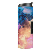 Kleurrijk gemarmerd monogram thermosbeker (Gedraaid links)