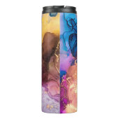 Kleurrijk gemarmerd monogram thermosbeker (Achterkant)