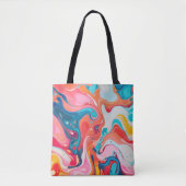 Kleurrijk gemarmerd ontwerp van de patroonverf tote bag (Voorkant)