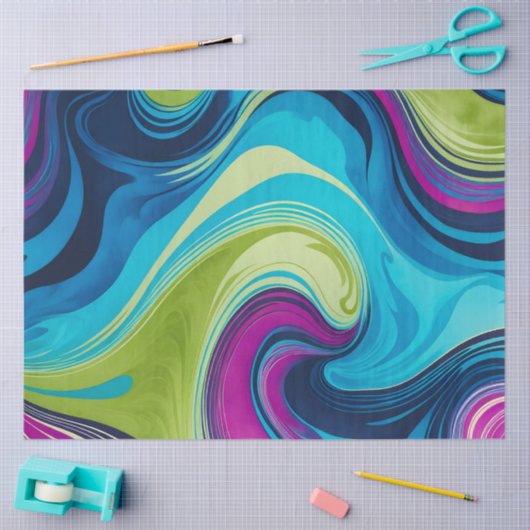 Kleurrijk gemarmerd papier Art Tissue Paper (Craft)