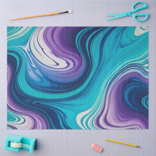 Kleurrijk gemarmerd papier Art Tissue Paper (Craft)