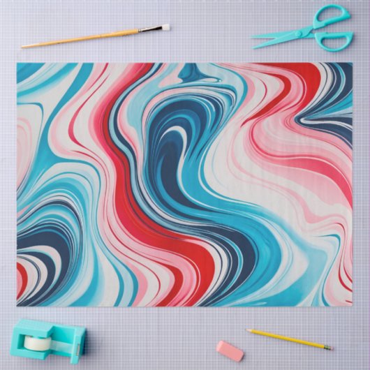 Kleurrijk gemarmerd papier Art Tissue Paper (Craft)