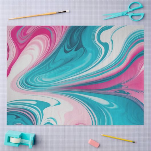 Kleurrijk gemarmerd papier Art Tissue Paper (Craft)