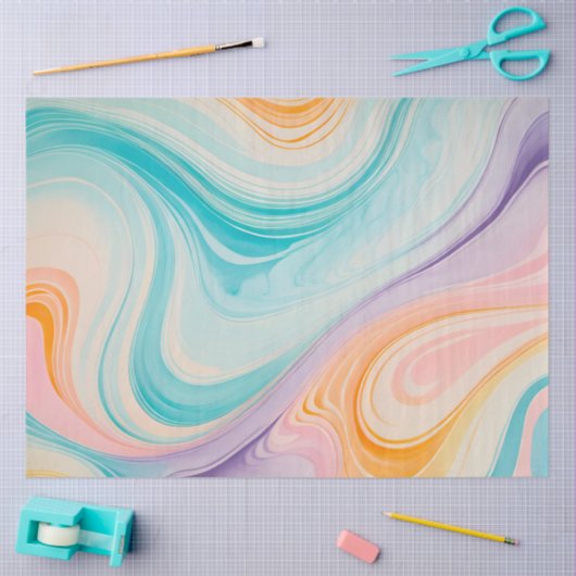 Kleurrijk gemarmerd papier Art Tissue Paper (Craft)