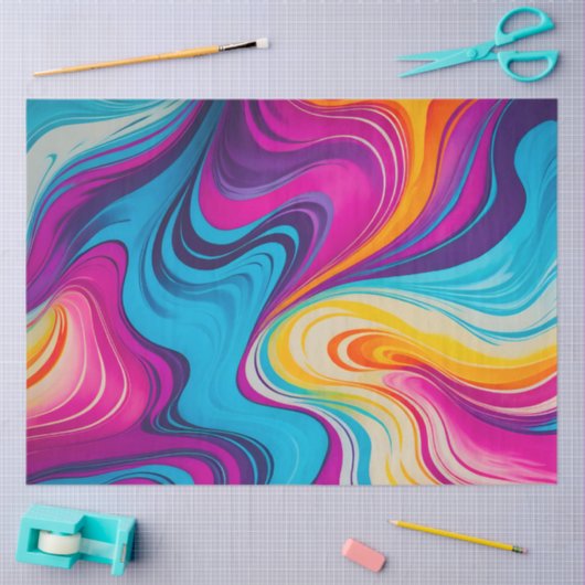 Kleurrijk gemarmerd papier Art Tissue Paper (Craft)