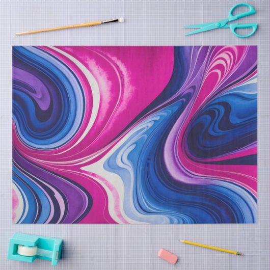 Kleurrijk gemarmerd papier Art Tissue Paper (Craft)