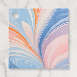 Kleurrijk gemarmerd papier kunst cadeau labels