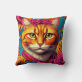 Kleurrijk gember kattenkussen! kussen (Achterkant)