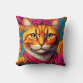 Kleurrijk gember kattenkussen! kussen (Voorkant)