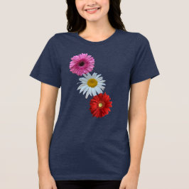 Kleurrijk gemengd bloemig madeliefje T-shirt