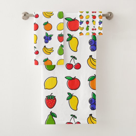 Kleurrijk gemengd fruitpatroon bad handdoek (Insitu)