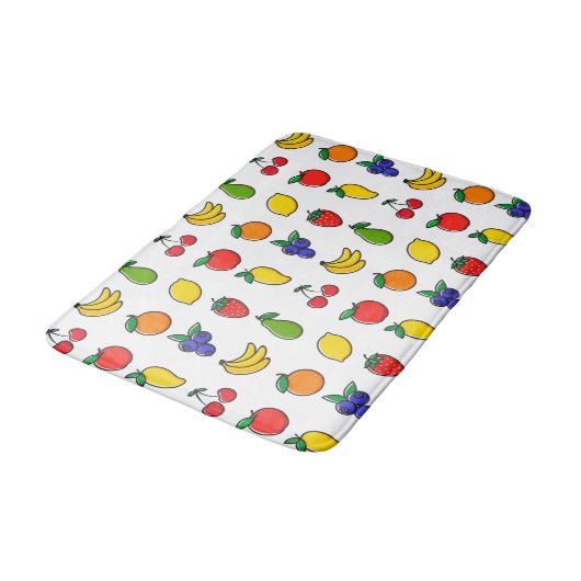 Kleurrijk gemengd fruitpatroon badmat (Gekanteld)