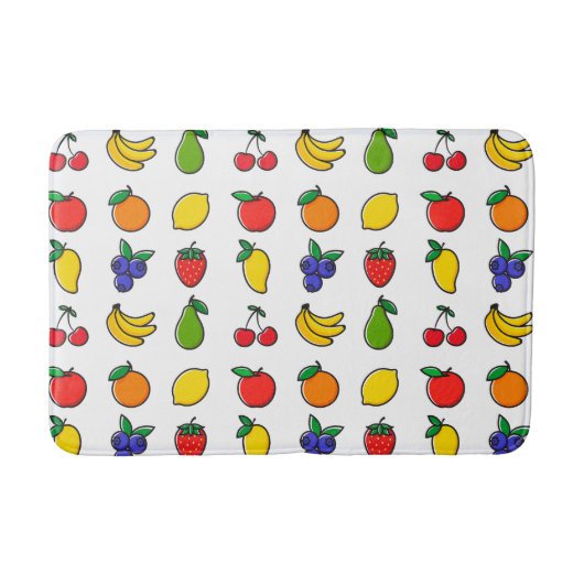 Kleurrijk gemengd fruitpatroon badmat (Voorkant)