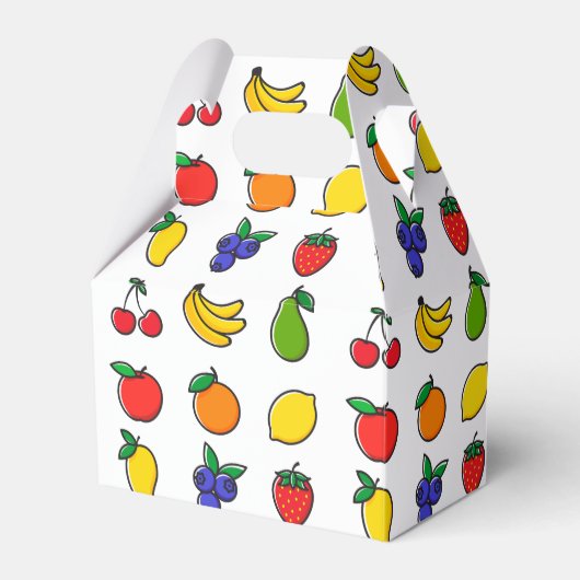 Kleurrijk gemengd fruitpatroon bedankdoosjes (Voorkant Zijde)