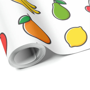 Kleurrijk gemengd fruitpatroon cadeaupapier