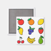 Kleurrijk gemengd fruitpatroon magneet (Voorkant / Achterkant)
