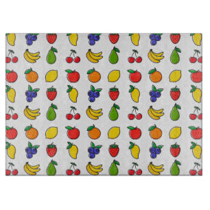 Kleurrijk, gemengd fruitpatroon snijplank