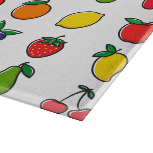 Kleurrijk, gemengd fruitpatroon snijplank (Hoek)