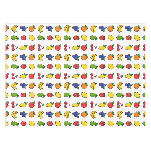 Kleurrijk gemengd fruitpatroon tafelkleed (Voorkant (Horizontaal))