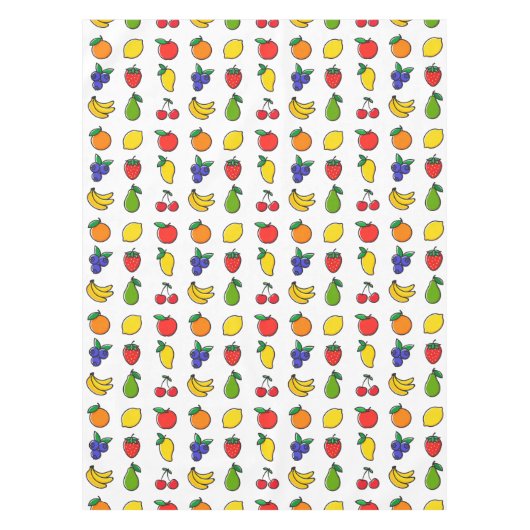 Kleurrijk gemengd fruitpatroon tafelkleed (Voorkant)