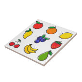 Kleurrijk, gemengd fruitpatroon tegeltje (Zijkant)