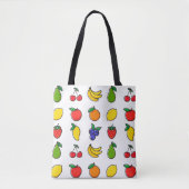 Kleurrijk, gemengd fruitpatroon tote bag (Voorkant)