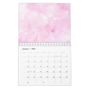 Kleurrijk gemengde kleur roze aquarel kalender