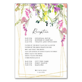 Kleurrijk Geometrië Wildbloem Ontvangst Programma Kaart