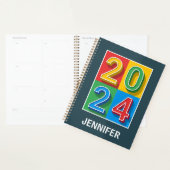 Kleurrijk geometrisch 2024 ontwerp planner (Display)