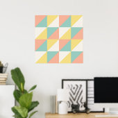 Kleurrijk Geometrisch Abstract Driehoekpatroon Poster (Thuiskantoor)