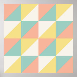 Kleurrijk Geometrisch Abstract Driehoekpatroon Poster