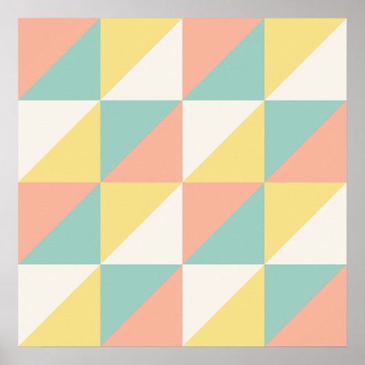 Kleurrijk Geometrisch Abstract Driehoekpatroon Poster (Voorkant)