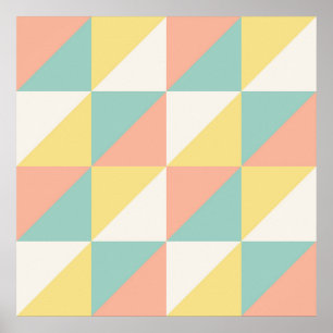Kleurrijk geometrisch Abstract driehoekspatroon Poster