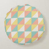 Kleurrijk geometrisch Abstract driehoekspatroon Rond Kussen (Achterkant)