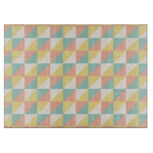 Kleurrijk geometrisch Abstract driehoekspatroon Snijplank (Voorkant)