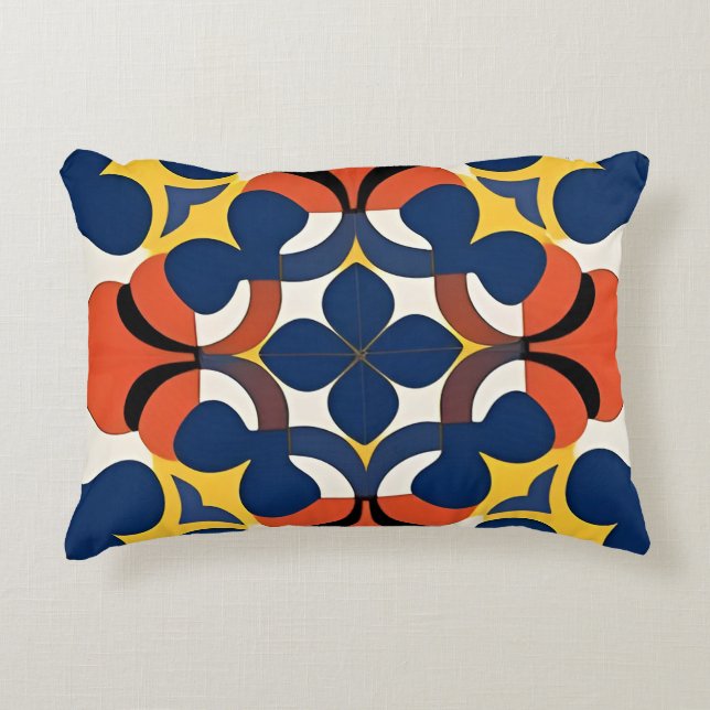 Kleurrijk Geometrisch Abstract Ontwerp Accent Kussen (Voorkant)