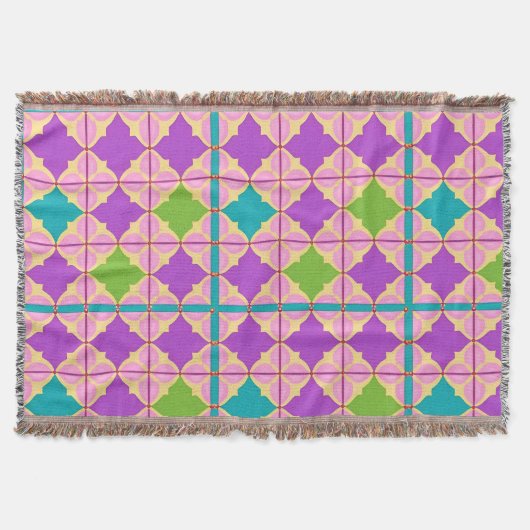 Kleurrijk Geometrisch Abstract Ontwerp Deken (Voorkant)