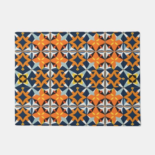 Kleurrijk Geometrisch Abstract Ontwerp Deurmat (Voorkant)