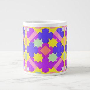 Kleurrijk Geometrisch Abstract Ontwerp Grote Koffiekop