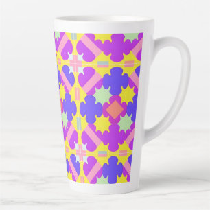 Kleurrijk Geometrisch Abstract Ontwerp Latte Mok