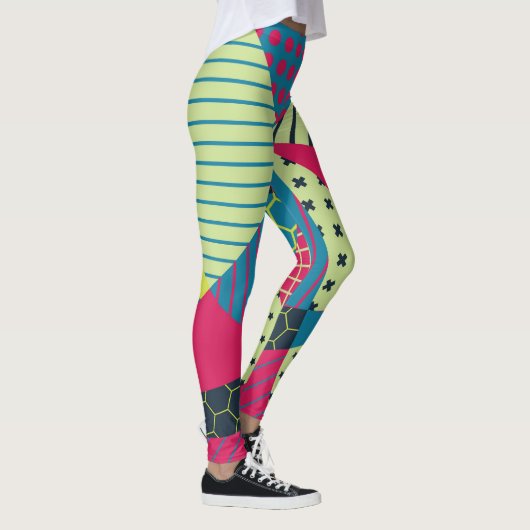 Kleurrijk Geometrisch Abstract Ontwerp Leggings (Rechts)